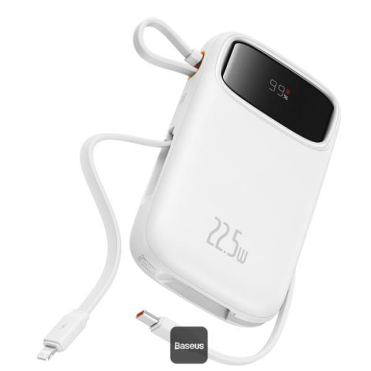 White power bank with digital display
